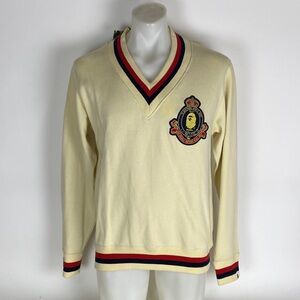 A Bathing Ape Shall Never Kill Ape College Sweater Men’s Size Large